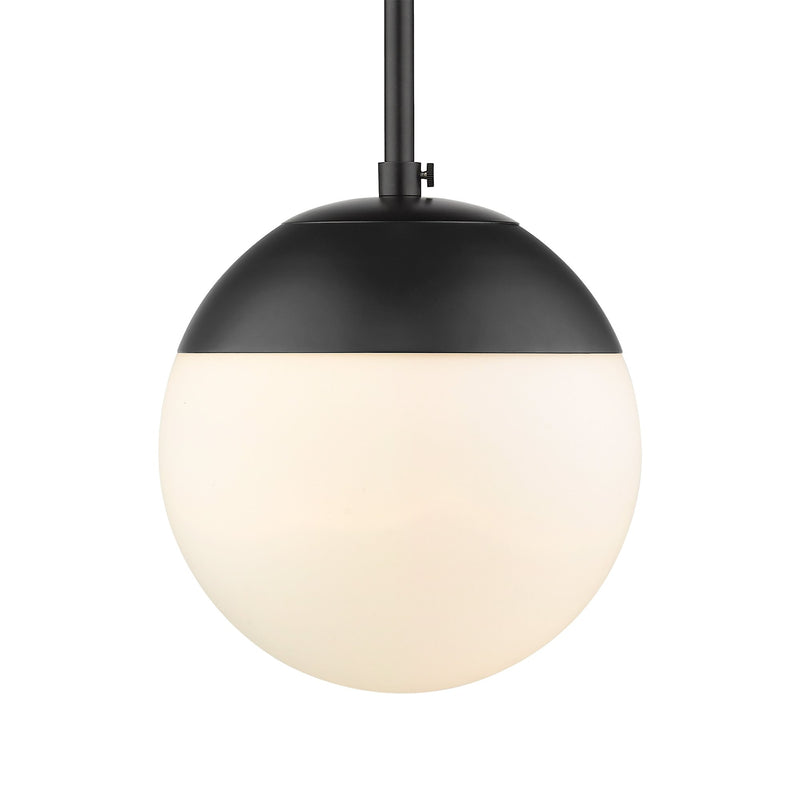 Dixon Opal Glass Mini Pendant in Matte Black
