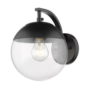 Dixon Clear Glass Bath Sconce in Matte Black