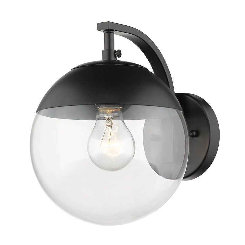 Dixon Clear Glass Bath Sconce in Matte Black