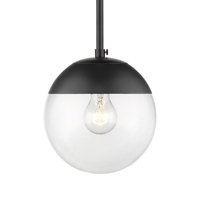Dixon Clear Glass Mini Pendant in Matte Black
