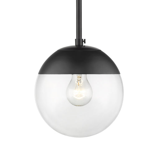 Dixon Clear Glass Mini Pendant in Matte Black
