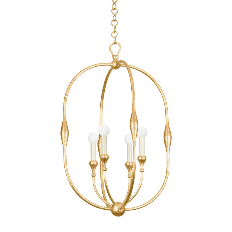 Baltic 4-Light Chandelier in Vintage Gold Leaf