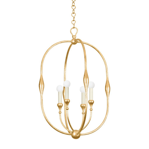 Baltic 4-Light Chandelier in Vintage Gold Leaf