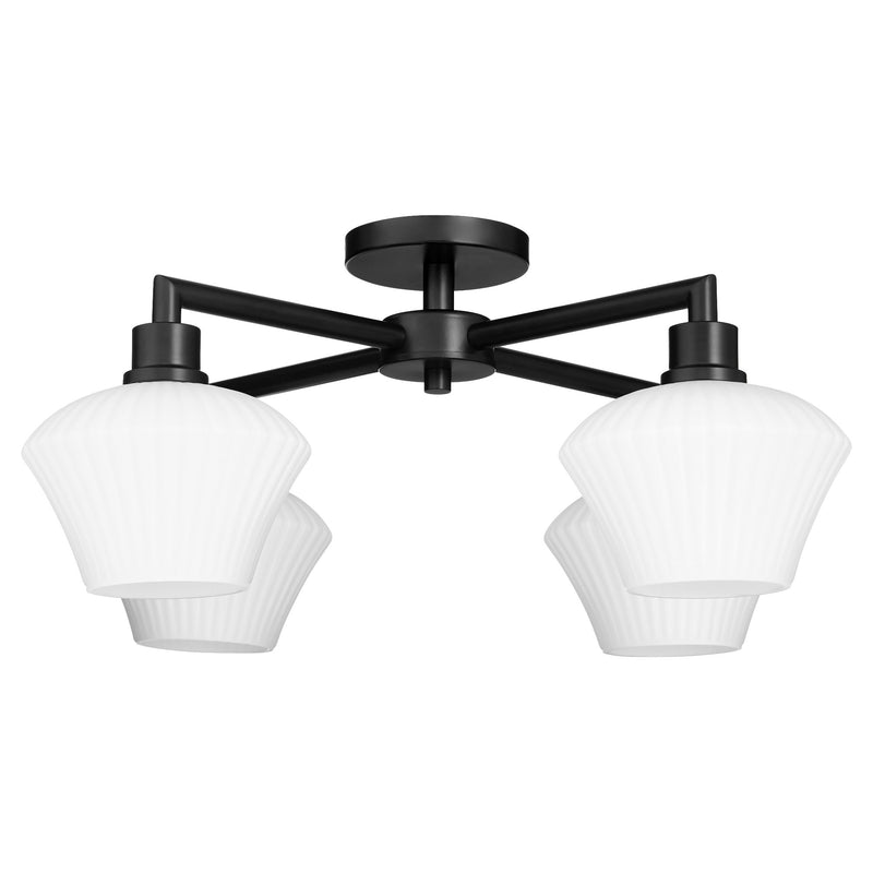 Cassini 26" 4 Light Semi-Flush Mount in Matte Black