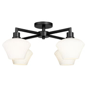 Cassini 26" 4 Light Semi-Flush Mount in Matte Black