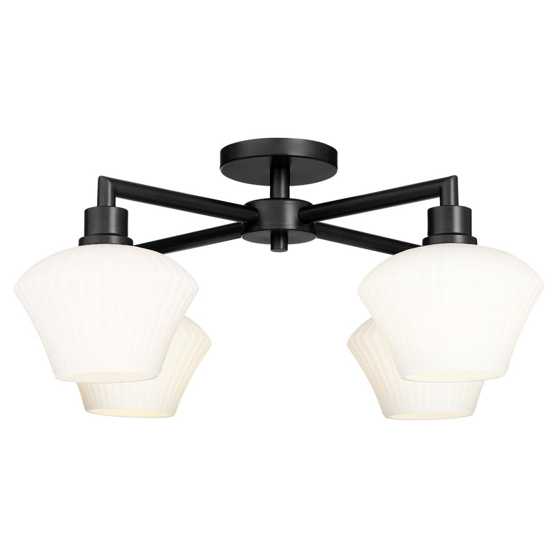 Cassini 26" 4 Light Semi-Flush Mount in Matte Black