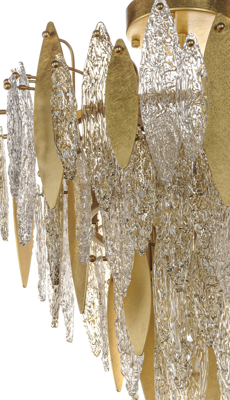 Majestic 10 Light Flush Mount in Gold Leaf
