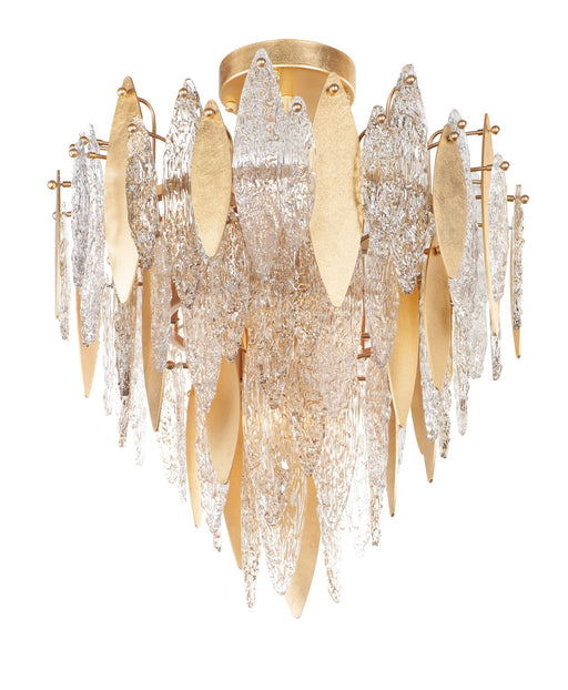 Majestic 10 Light Flush Mount in Gold Leaf