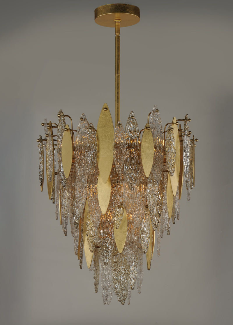 Majestic 12 Light Pendant in Gold Leaf