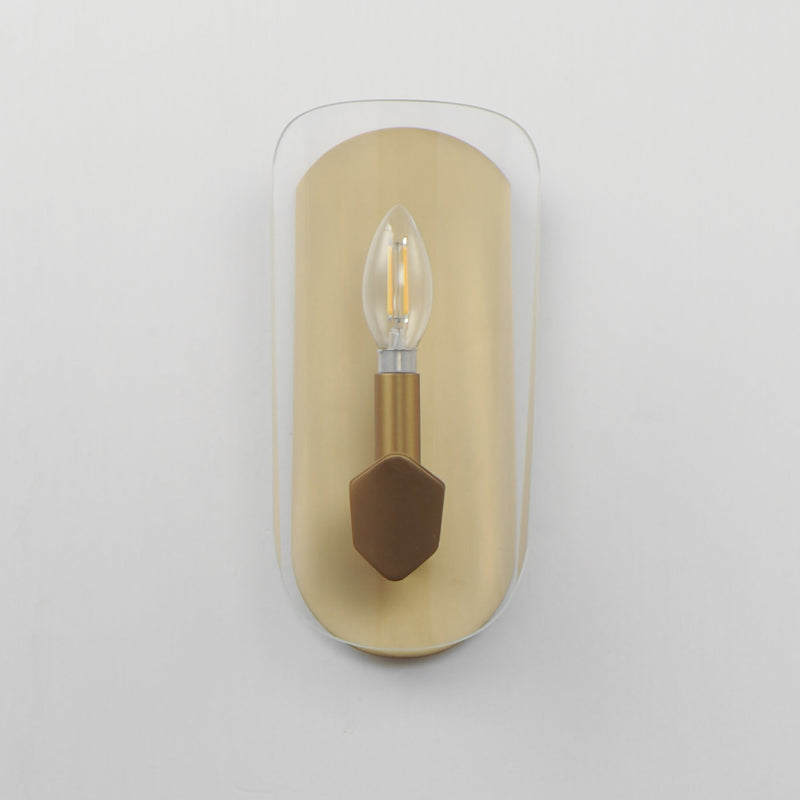 Armory 1 Light Wall Sconce in Natural Aged Brass