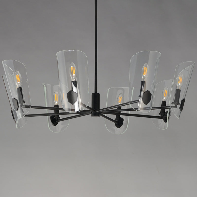 Armory 8 Light Chandelier in Black