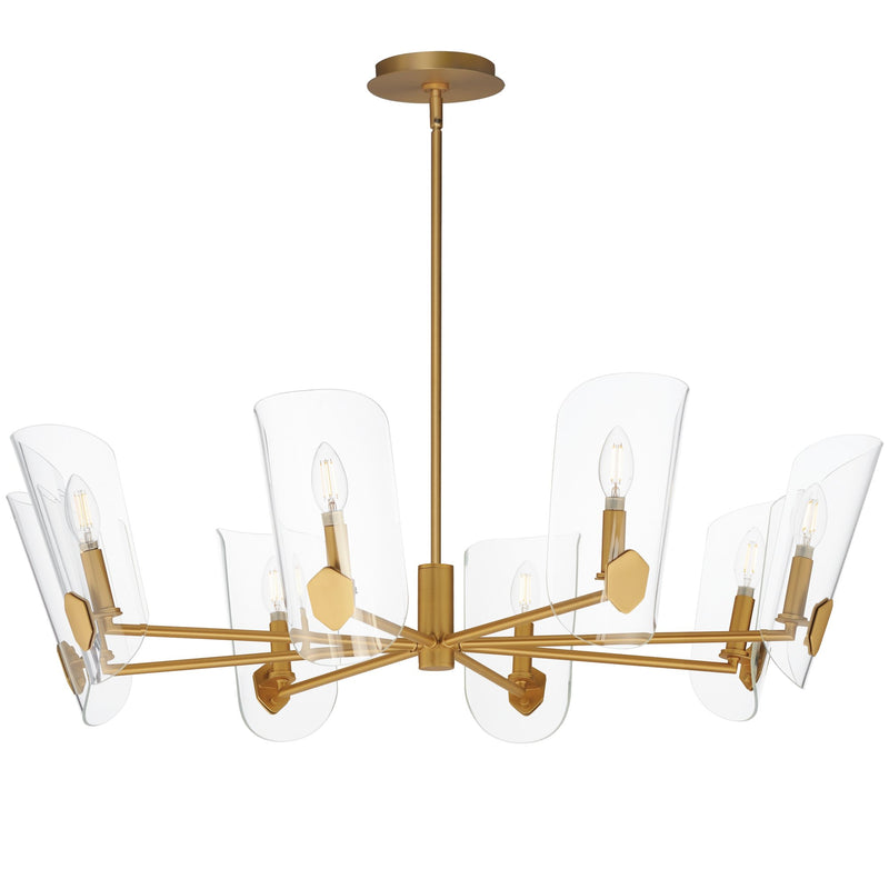 Armory 8 Light Chandelier in Natural Aged Brass