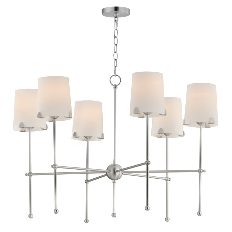 Huntington 6 Light Chandelier in Satin Nickel