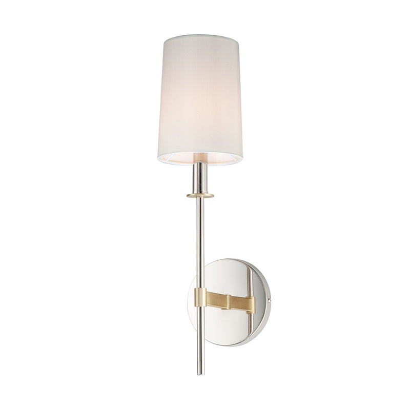 Uptown 1 Light Wall Sconce in Satin Brass / Polished Nickel