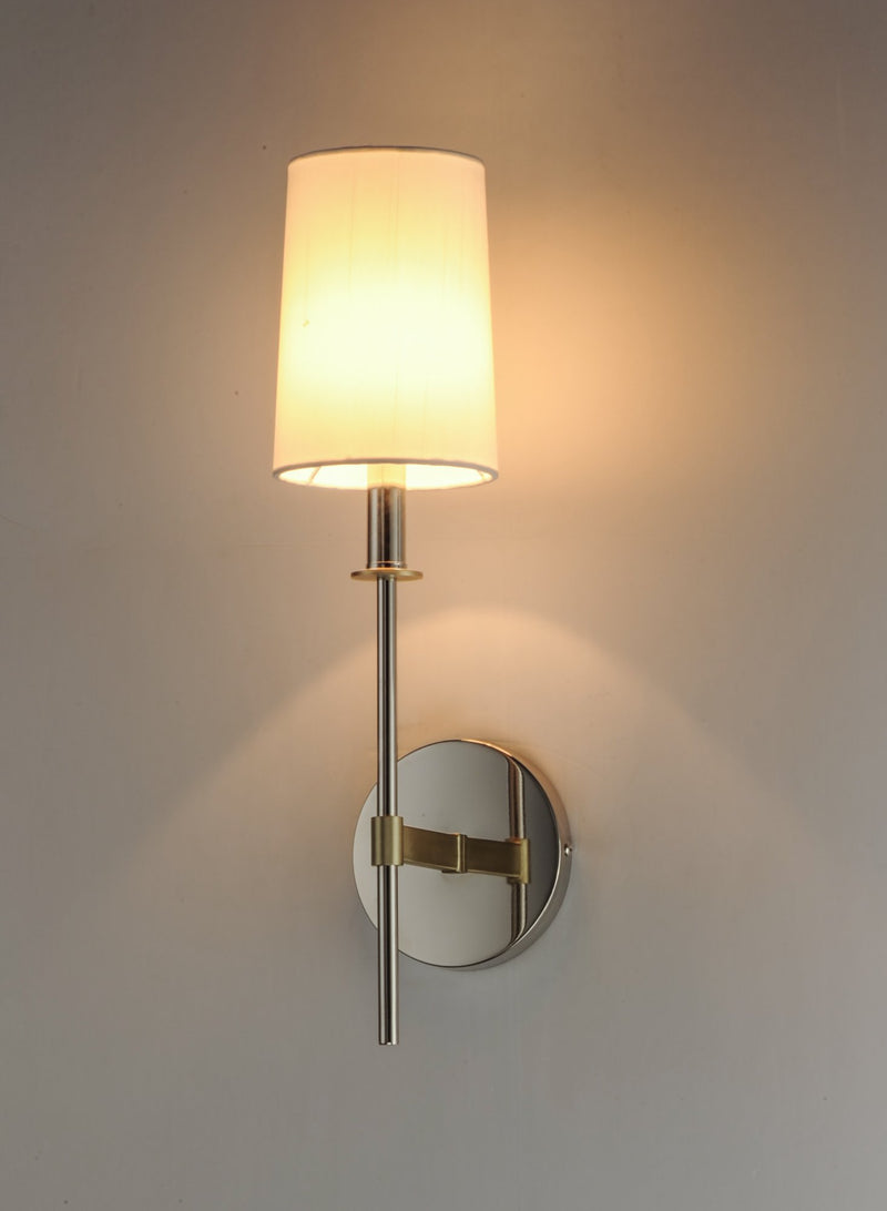 Uptown 1 Light Wall Sconce in Satin Brass / Polished Nickel