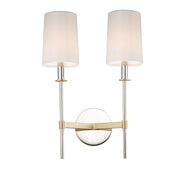 Uptown 2 Light Wall Sconce in Satin Brass / Polished Nickel