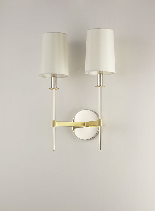 Uptown 2 Light Wall Sconce in Satin Brass / Polished Nickel