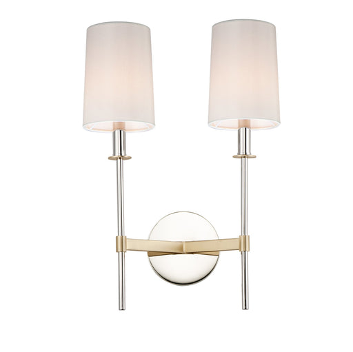 Uptown 2 Light Wall Sconce in Satin Brass / Polished Nickel
