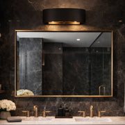 Cannery 2-Light 16" Vanity Light in Dark Bronze / French Gold