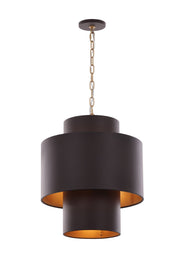 Cannery 4-Light 18" Pendant in Dark Bronze / French Gold