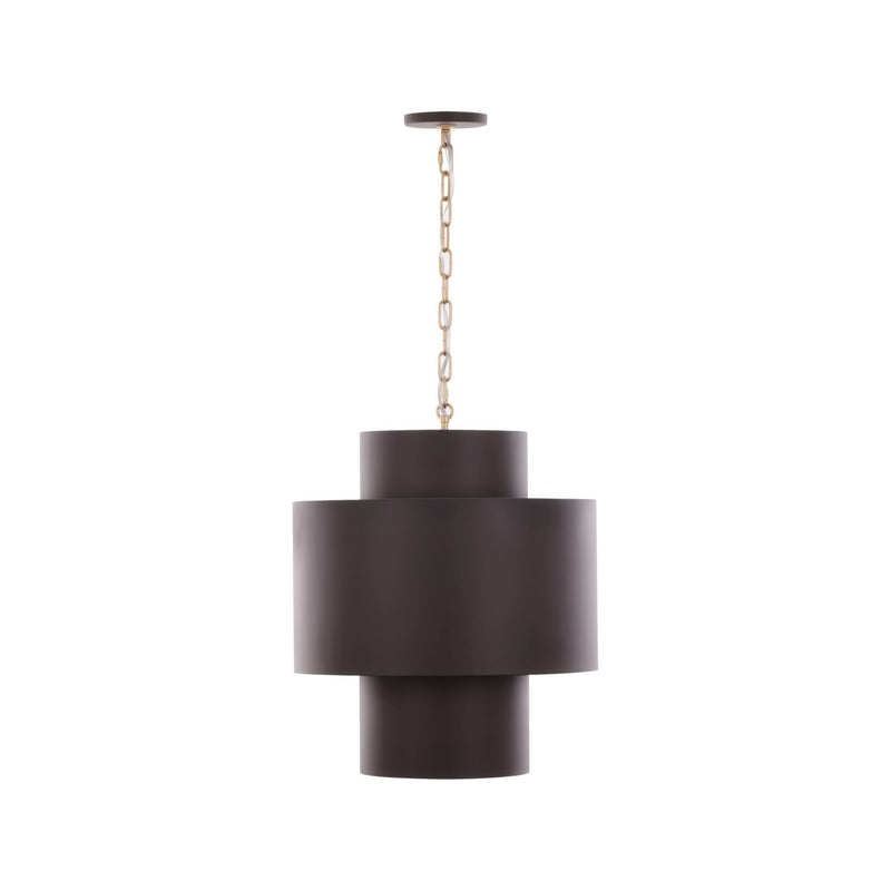 Cannery 4-Light 18" Pendant in Dark Bronze / French Gold