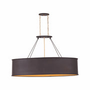 Cannery 5-Light 48" Linear Pendant in Dark Bronze / French Gold