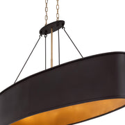 Cannery 5-Light 48" Linear Pendant in Dark Bronze / French Gold