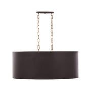 Cannery 6-Light 30" Oval Pendant in Dark Bronze / French Gold