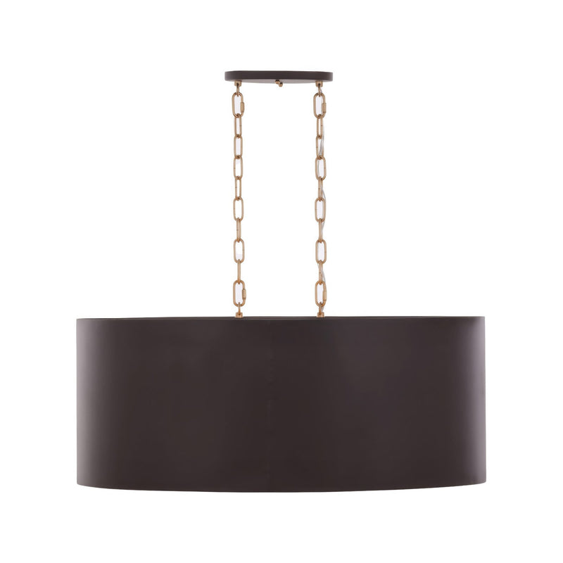 Cannery 6-Light 30" Oval Pendant in Dark Bronze / French Gold