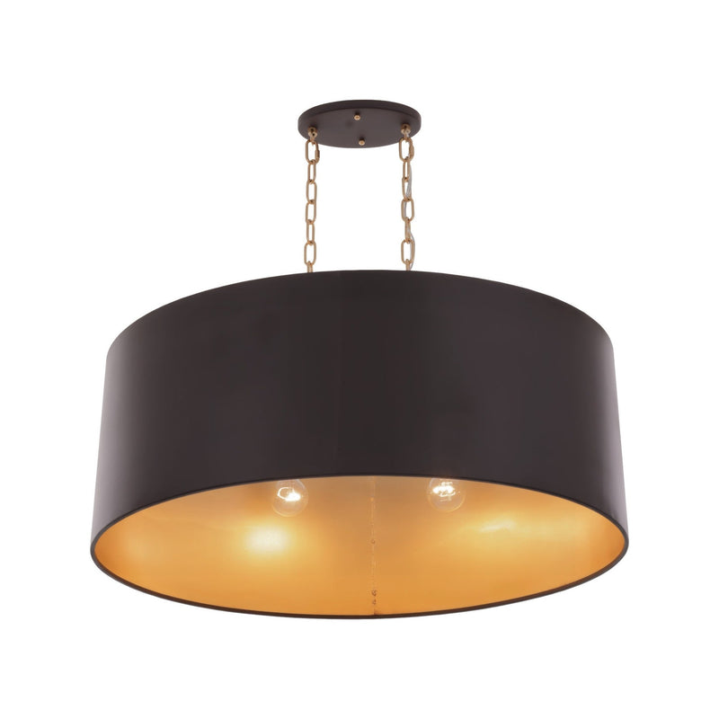 Cannery 6-Light 30" Oval Pendant in Dark Bronze / French Gold