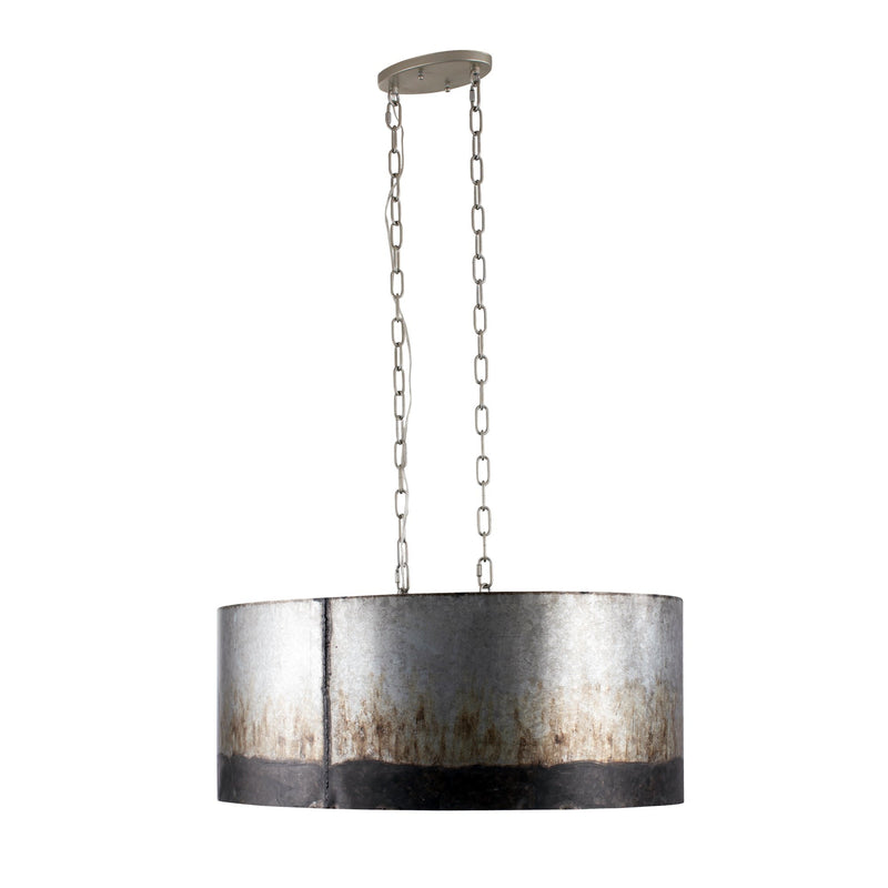 Cannery 6-Light 30" Oval Pendant in Ombre Galvanized