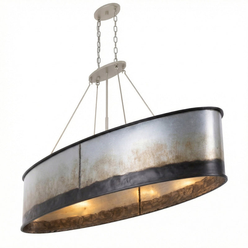 Cannery 7-Light 62" Linear Pendant in Ombre Galvanized