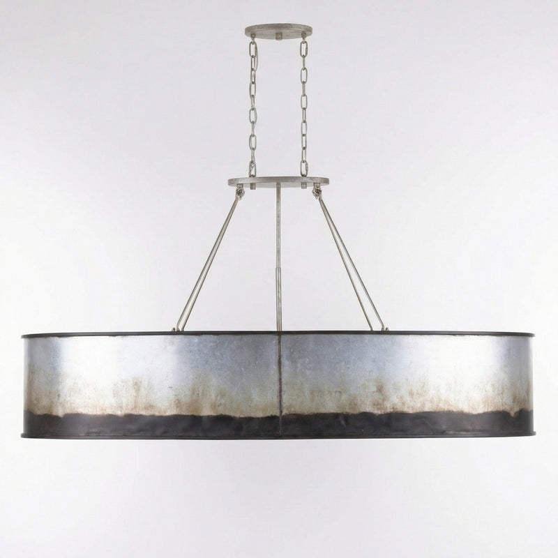 Cannery 7-Light 62" Linear Pendant in Ombre Galvanized