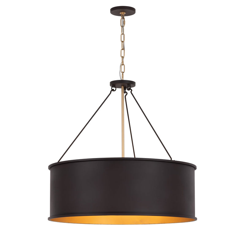 Cannery 5-Light 28" Pendant in Dark Bronze / French Gold