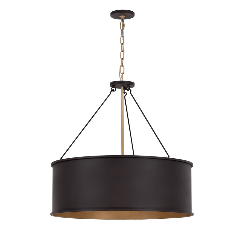 Cannery 5-Light 28" Pendant in Dark Bronze / French Gold