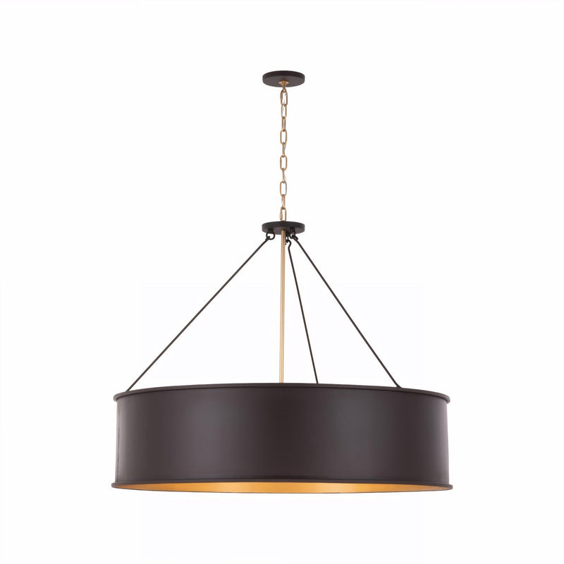 Cannery 6-Light 38" Pendant in Dark Bronze / French Gold