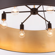 Cannery 6-Light 38" Pendant in Dark Bronze / French Gold