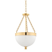 Barrington 3-Light 14" Pendant in Aged Brass