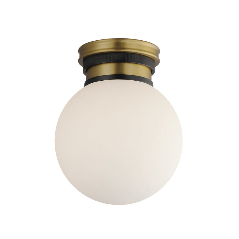 San Simeon 1 Light LED Flush Mount in Black / Natural Aged Brass