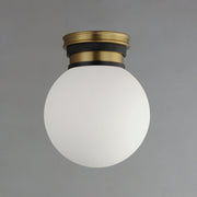 San Simeon 1 Light LED Flush Mount in Black / Natural Aged Brass