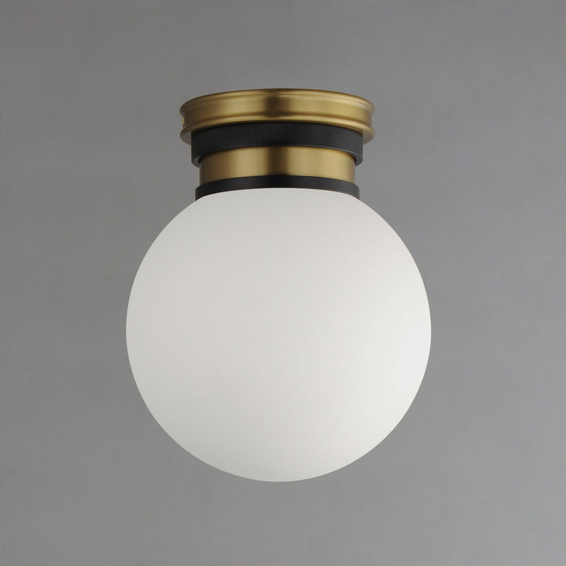 San Simeon 1 Light LED Flush Mount in Black / Natural Aged Brass