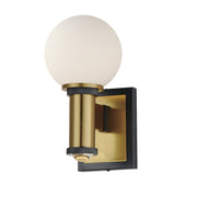 San Simeon 2 Light LED Wall Sconce in Black / Natural Aged Brass
