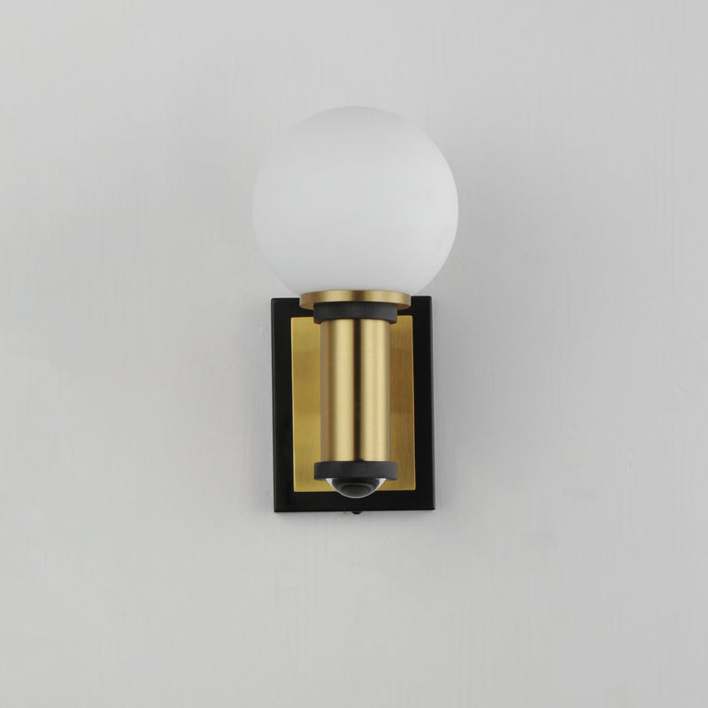 San Simeon 2 Light LED Wall Sconce in Black / Natural Aged Brass