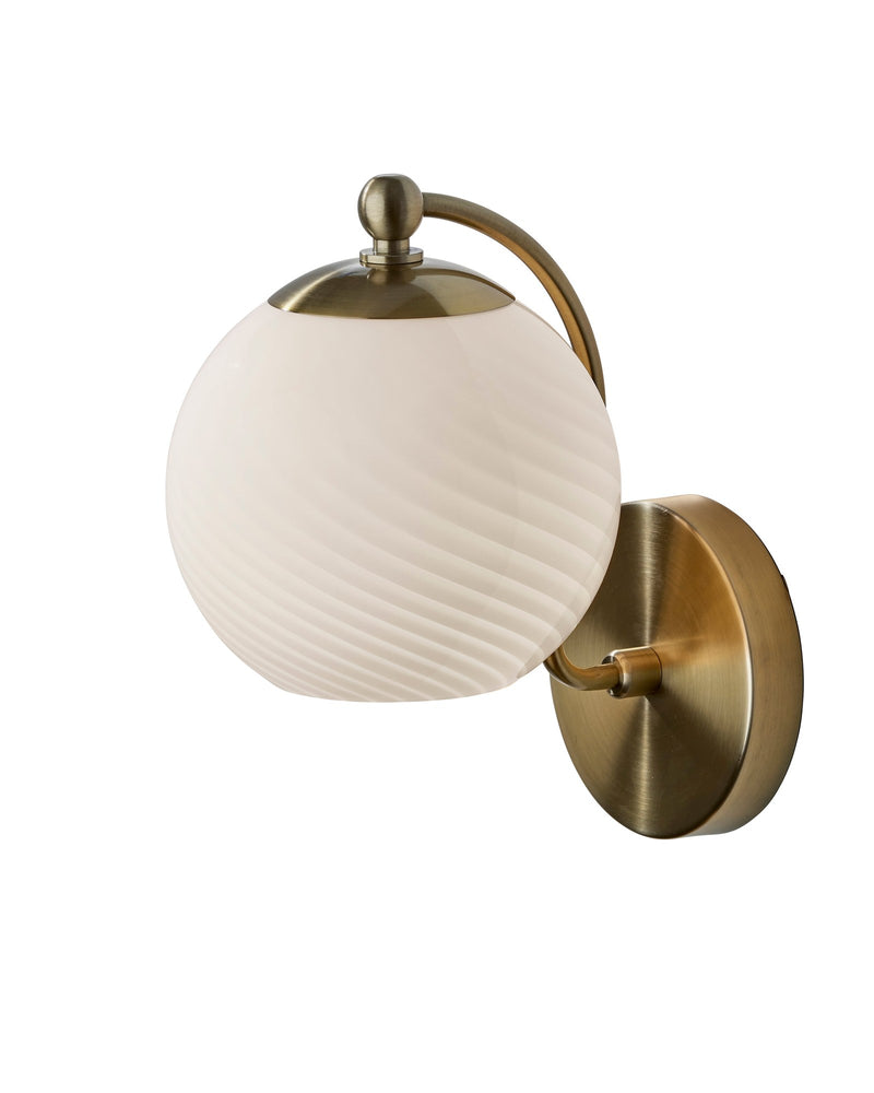 Swirl Wall Lamp in Antique Brass