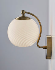 Swirl Wall Lamp in Antique Brass