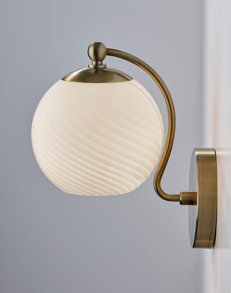 Swirl Wall Lamp in Antique Brass