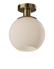 Swirl Semi-Flush Mount in Antique Brass