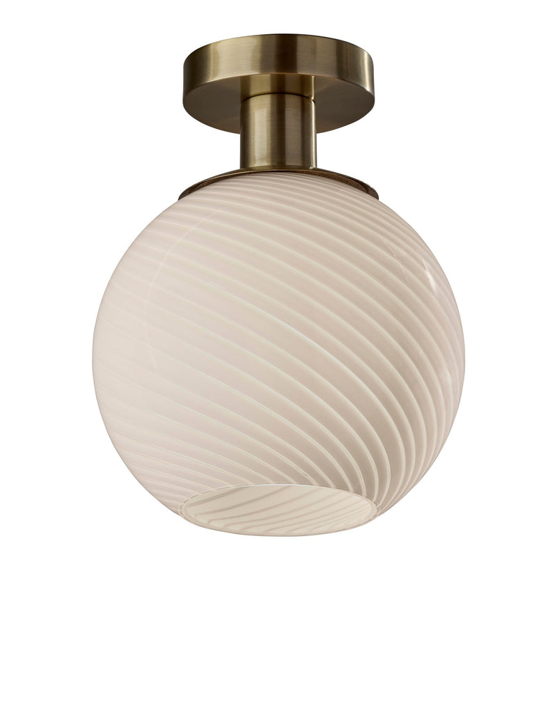 Swirl Semi-Flush Mount in Antique Brass