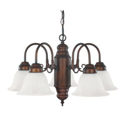 David 5-Light Chandelier in Burnished Bronze