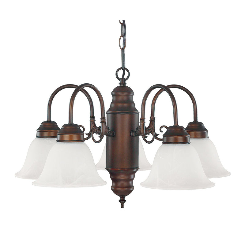 David 5-Light Chandelier in Burnished Bronze